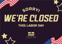 Labor Day Hours Postcard Design