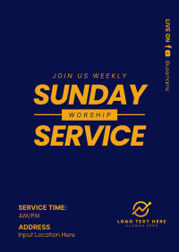 Sunday Worship Service Poster Design