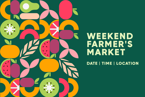 Weekend Farmer’s Market Pinterest Cover Design Image Preview