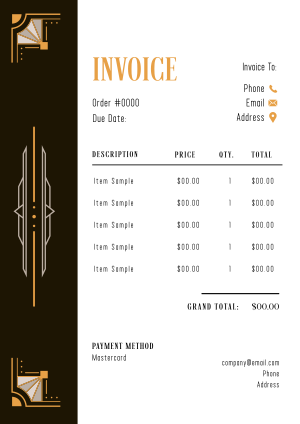 Classy Art Deco Invoice Image Preview