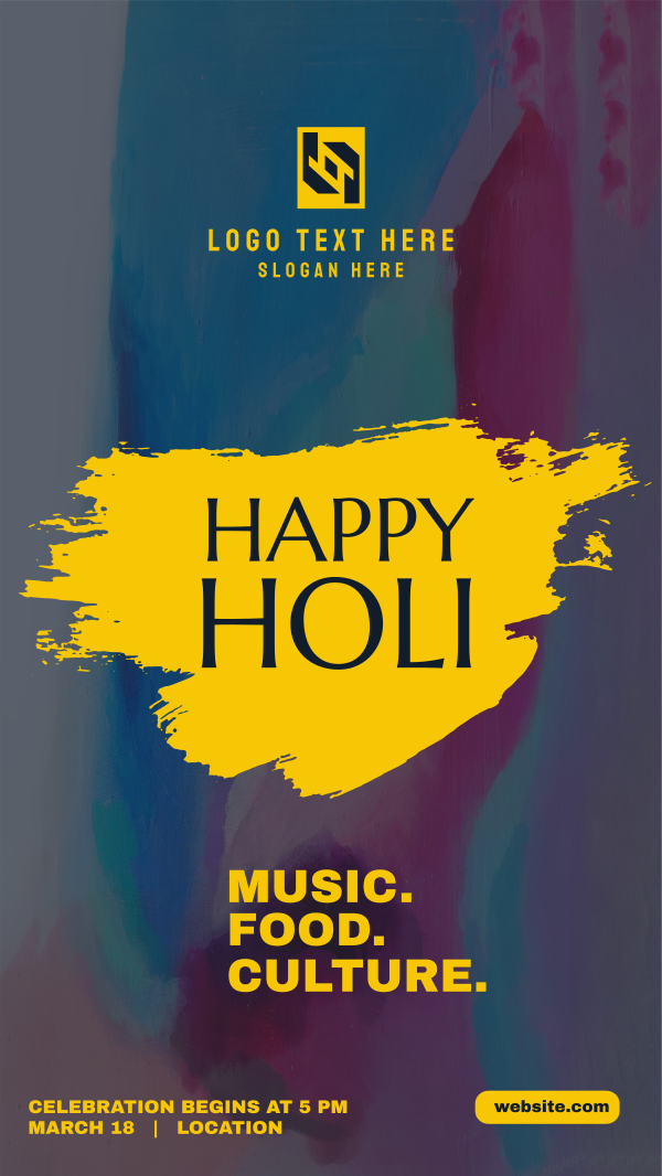 Happy Holi Instagram Story Design Image Preview