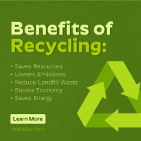 Recycling Benefits Instagram Post Design
