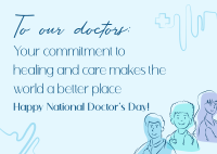 Medical Doctors Lineart Postcard Design
