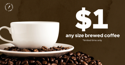 $1 Brewed Coffee Facebook ad Image Preview
