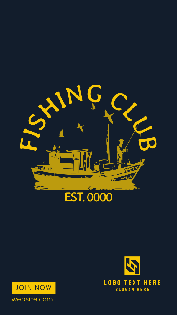 Fishing Club Instagram Story Design Image Preview