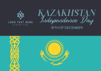 Ornamental Kazakhstan Day Postcard Design