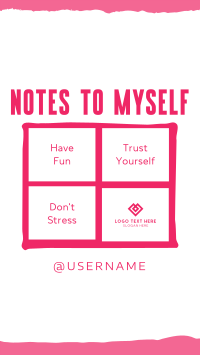 Note to Self List Instagram story Image Preview