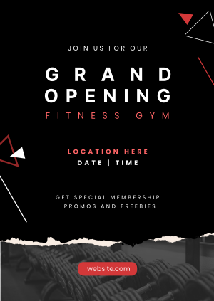 Fitness Gym Grand Opening Poster Image Preview
