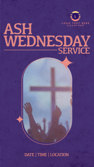 Retro Ash Wednesday Service Instagram story Image Preview