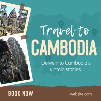 Travel to Cambodia Instagram Post Design