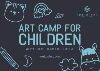Art Camp for Kids Postcard Design