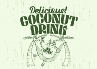 Coconut Drink Mascot Postcard Image Preview