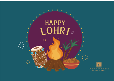 Lohri Badge Postcard Image Preview
