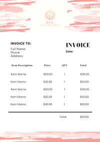 Flashy Brush Strokes Invoice Design