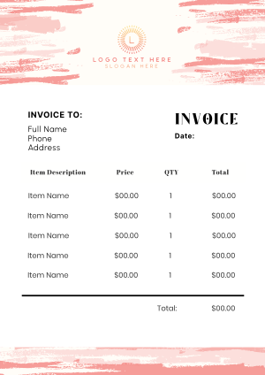 Flashy Brush Strokes Invoice Image Preview