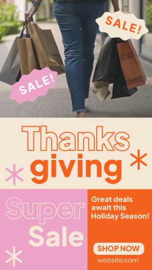 Super Sale this Thanksgiving Instagram Reel Image Preview