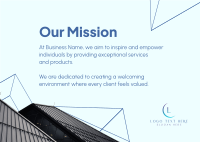 Our Mission Building Postcard Design