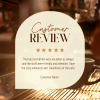 Simple Cafe Testimonial Instagram Post Design