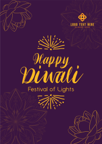 Lotus Diwali Greeting Poster Image Preview