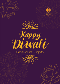 Lotus Diwali Greeting Poster Image Preview