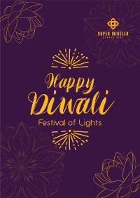 Lotus Diwali Greeting Poster Design