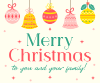 Christmas Family Greetings Facebook Post Design