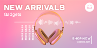 Girly Headphone Twitter Post Design