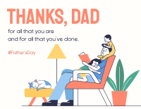 Thanks Dad For Everything Thank You Card Image Preview
