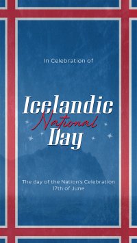 Textured Icelandic National Day Facebook Story Design