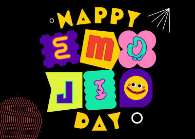 Playful Emoji Day Postcard Image Preview