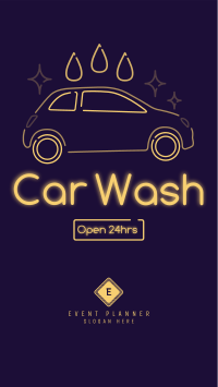 Neon sign Car wash Instagram story Image Preview