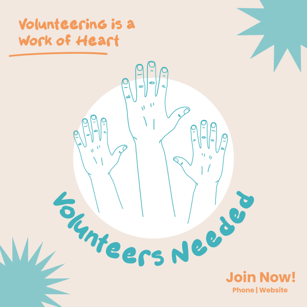 Volunteer Hands Instagram Post Design Image Preview