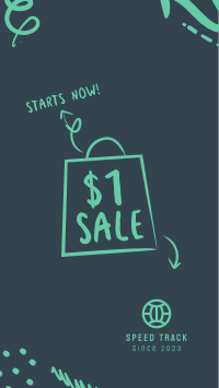 $1 Sale Doodle Facebook story Image Preview