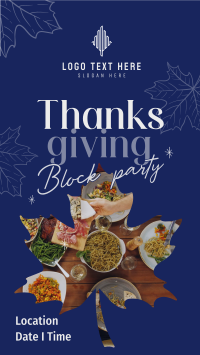 Thanksgiving Block Party Facebook story Image Preview