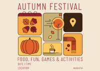 Fall Festival Calendar Postcard Design