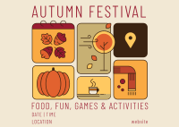 Fall Festival Calendar Postcard Image Preview