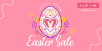 Floral Egg with Easter Bunny and Shapes Sale Twitter post Image Preview
