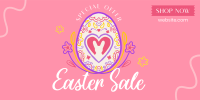 Floral Egg with Easter Bunny and Shapes Sale Twitter Post Image Preview