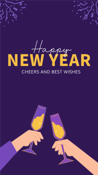 Cheers To New Year Facebook Story Design