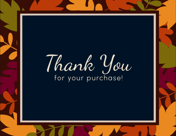 Autumn Leaves Thank You Card Design Image Preview
