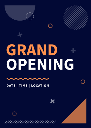 Geometric Shapes Grand Opening Poster