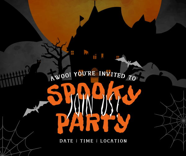 Haunted House Party Facebook Post Design