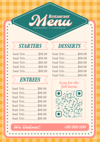 Diner Coquette Retro Menu Preview