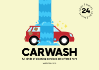 Carwash Services Postcard Design