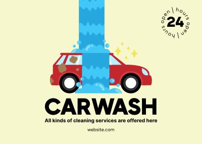 Carwash Services Postcard Image Preview