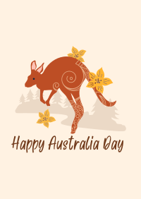 Kangaroo Australia Day Poster Design