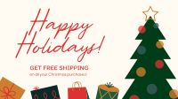 Christmas Free Shipping Facebook Event Cover Design