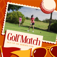 Midcentury Modern Golf Match Instagram Post Design