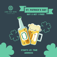 Saint Patrick Beer Illustration Instagram post Image Preview