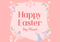 Blessed Easter Greeting Postcard Design